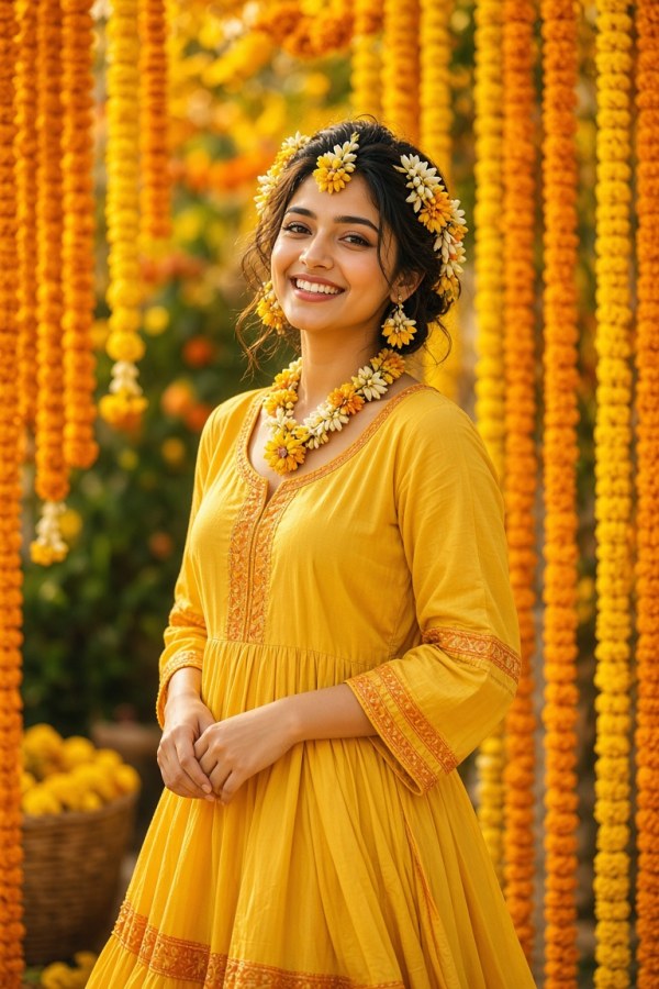 Haldi Yellow Dress