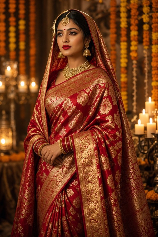 Red Banarasi Saree