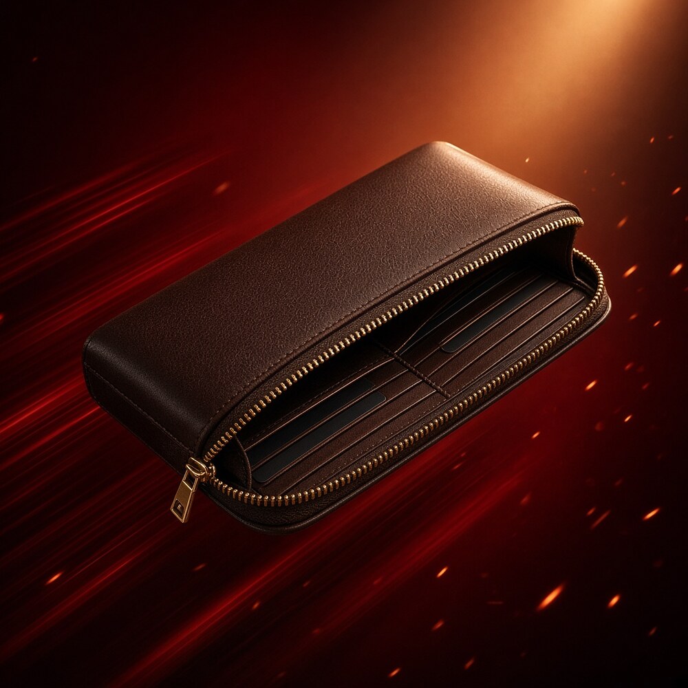 Zip-Around Long Wallet - Chocolate